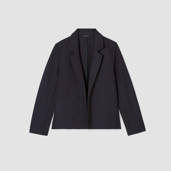 NEW EILEEN FISHER XL Jacket Boiled Wool Blazer Easy Fit Nocturne - Picture 1 of 8